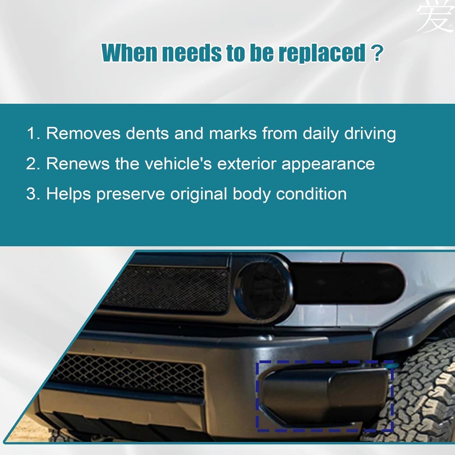 GXARTS Black 2PCS Front Corner Bumper End Cap 52422-35060 52423-35050 Compatible with Toyota FJ Cruiser 2007-2014