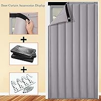 Vista 2 de Cortina de puerta con aislamiento térmico, pantalla de cubierta de puerta de invierno, manta insonorizada, cortinas de privacidad, tapiz resistente