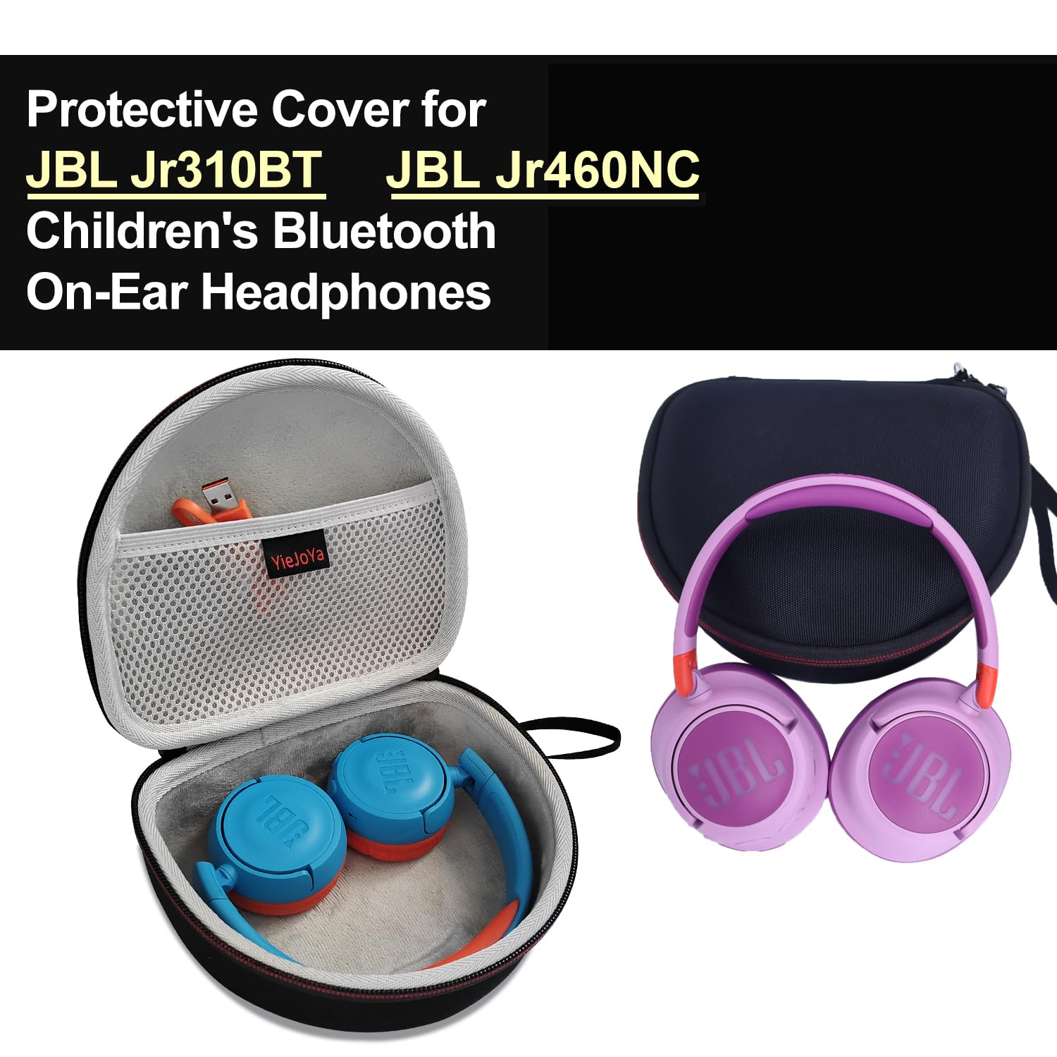 Image secondaire de Étui Rigide YieJoya pour Casque Bluetooth JBL Jr310 BT - Protection Optimale Noir