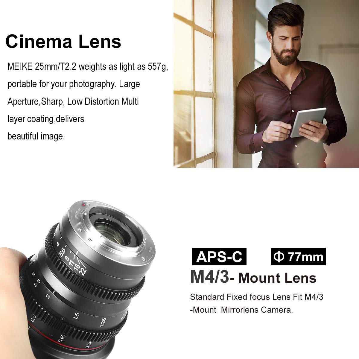 Amazon | Meike MK-25mm T2.2大口径マニュアルフォーカスプライムミニ 