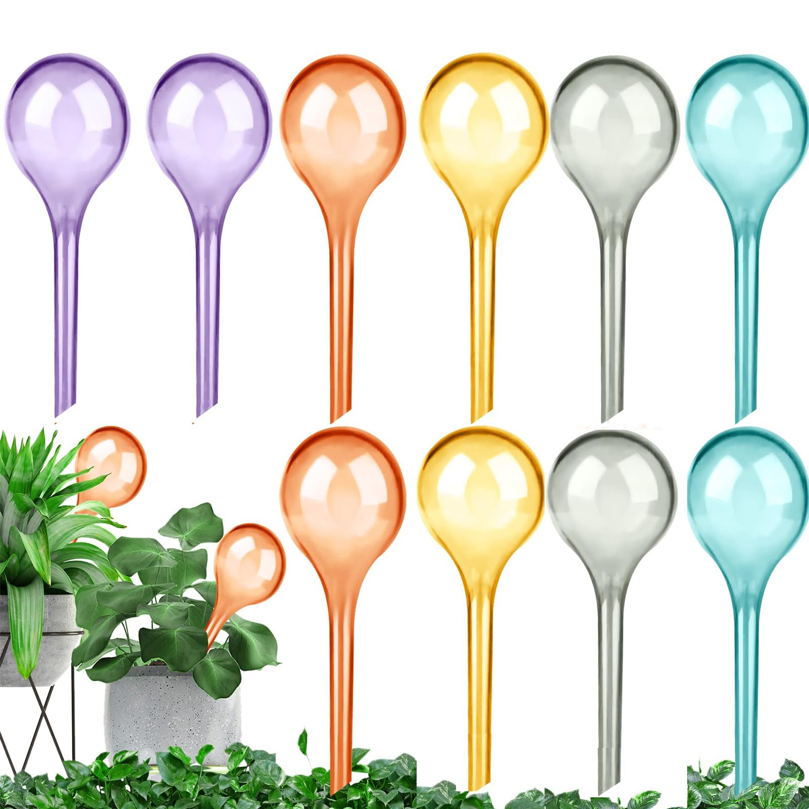 10 Pcs Self Watering Globes 13x5cm Plant Watering Bulbs PVC Automatic Watering Balls Plant Watering Spikes Self-Watering for Indoor and Outdoor Plants