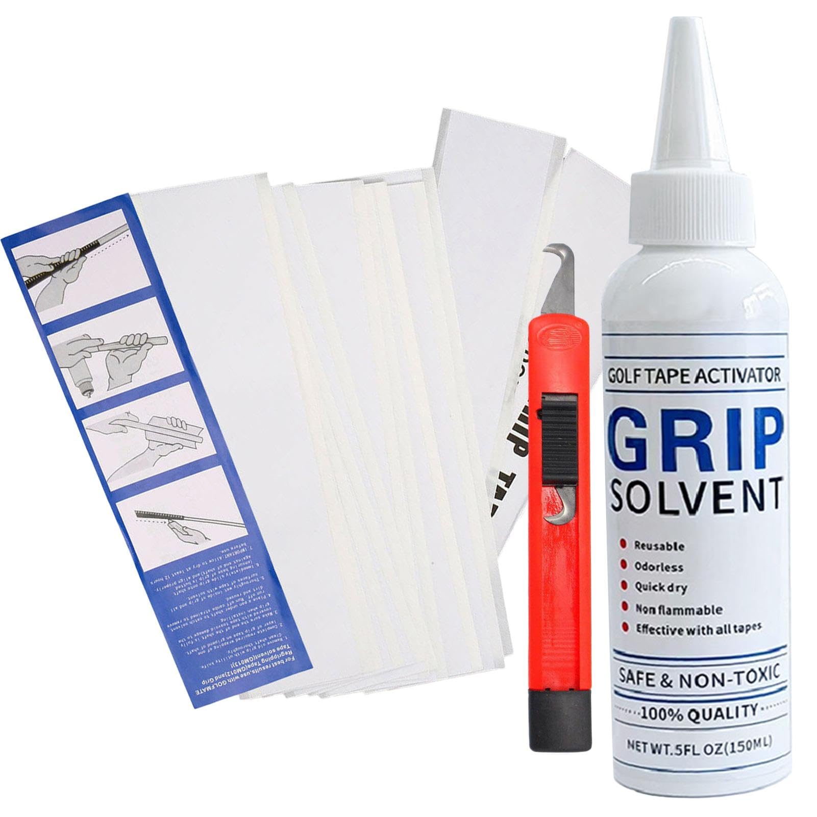 Grip Solvent Golf Grip Tape Strips - Set di ricambio per mazze da golf, kit per riparazioni di golf