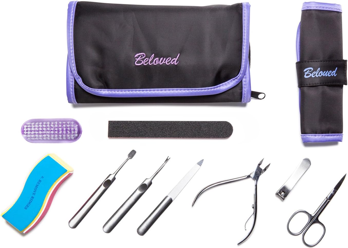 Manicure Set: Luxurious Home Manicure Essentials. Nail Kit Includes 9 Stainless Steel Tools With Bonus Travel Bag