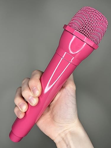 Miniatura 2 de Micrófono falso para sincronización de labios, disfraces, fotos, conciertos, festivales, juegos de simulación y mucho más (rosa magenta)