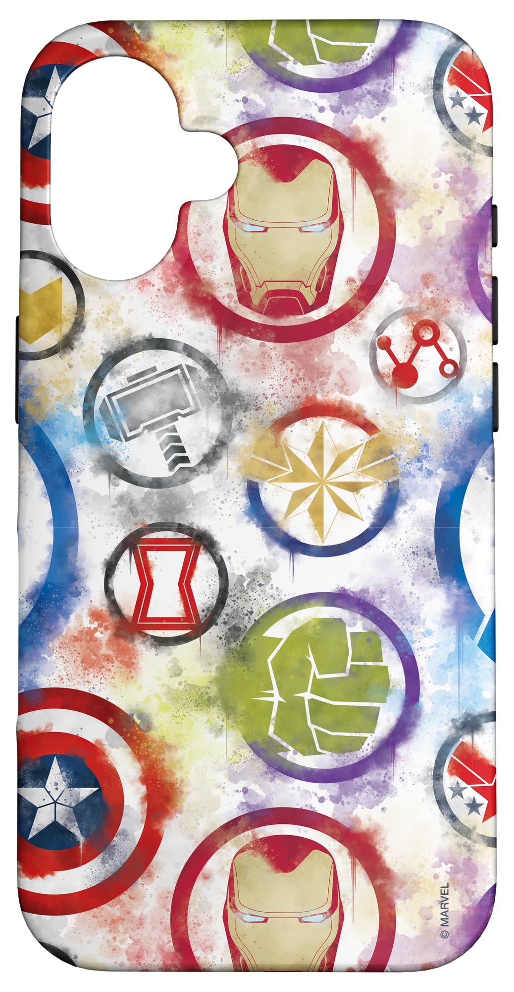 Marvel Avengers Super Hero Icons Color Bleed Case for iPhone 16