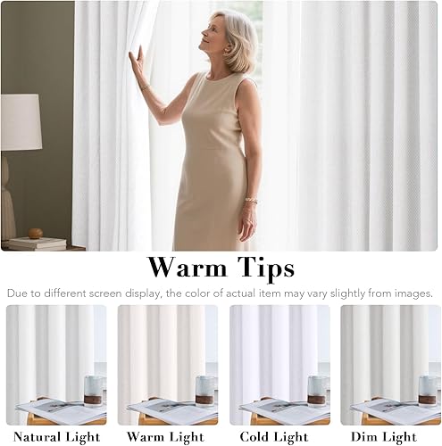 Miniatura 8 de H.VERSAILTEX Cortina de lino para oscurecer la habitación para puerta corrediza (100 pulgadas de ancho x 108 pulgadas de largo, cortina divisora de
