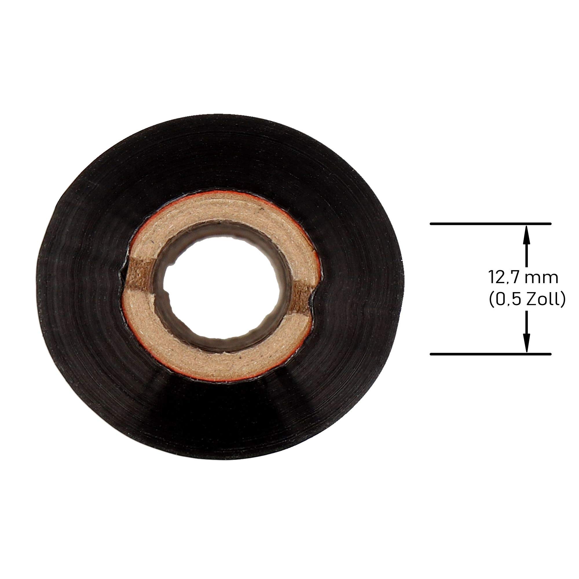 Labelident Thermotransfer Farbband Wachs schwarz 85mm x 74m - 25 Rollen, Außenwicklung, kompatibel Zebra TSC GoDEX, für unbeschichtete Papieretiketten