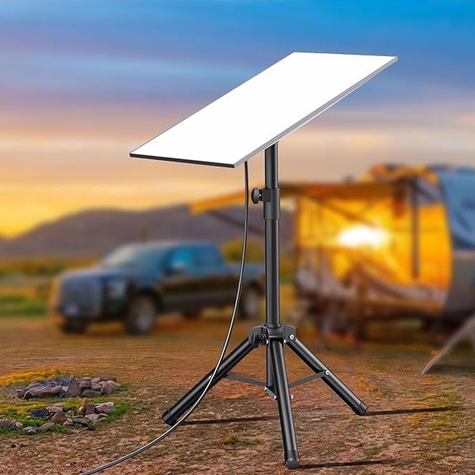 Diyeeni Trépied pour Antenne Parabolique Gen 3, Réglable en Hauteur, 47,2 Pouces, Robuste, Coupe-vent avec Bouton de Verrouillage Rapide pour Camping en Plein Air, Camping-car, Bateau
