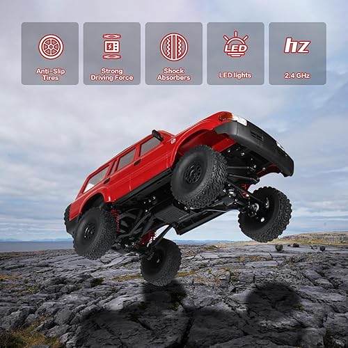Miniatura 3 de Losbenco RC Crawler 116 Escala RC Rock Crawler, WPL C54 All Terrain RC Car RTR 4x4 Off-Road Camiones de control remoto con luces LED y dos baterías