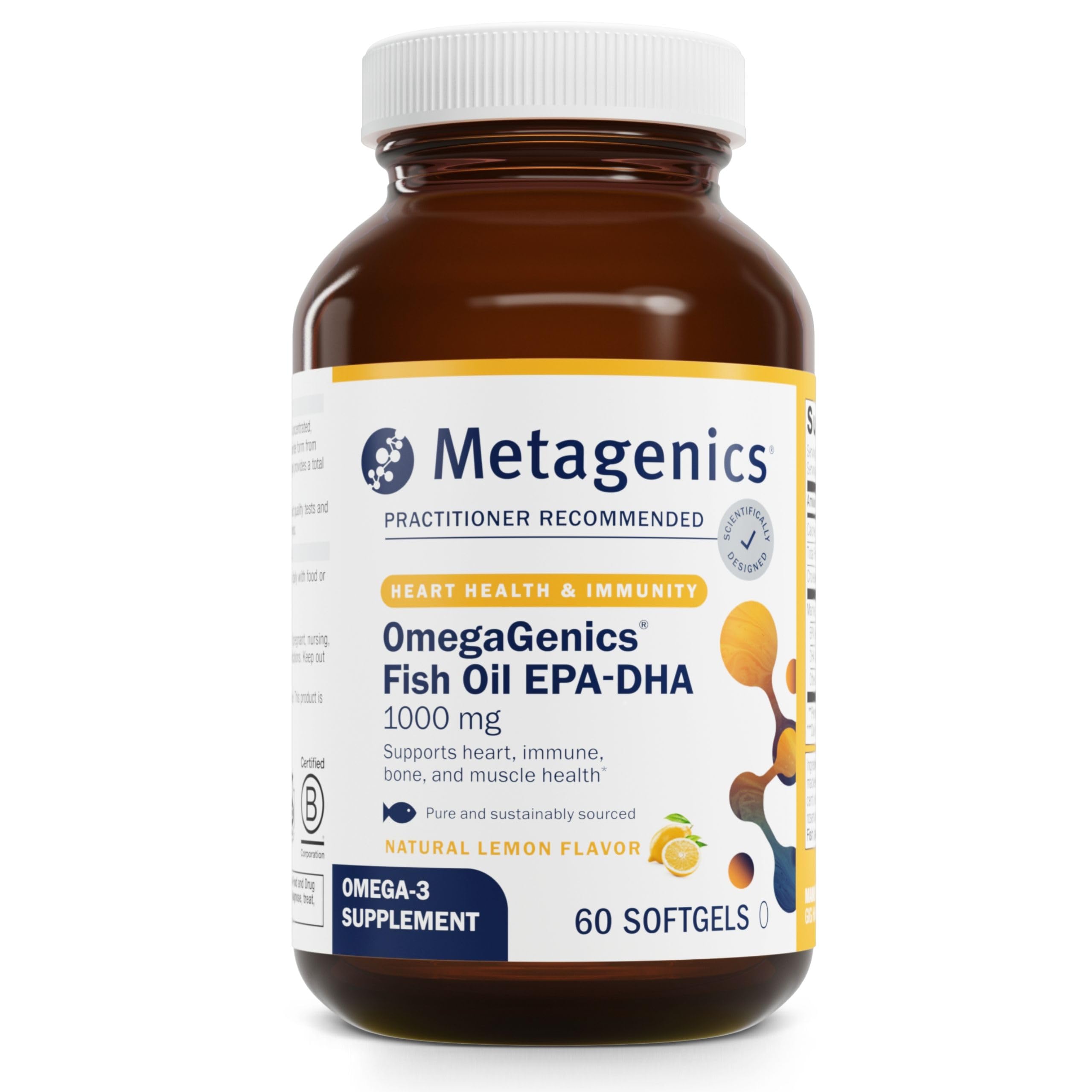- OmegaGenics EPA-DHA 1000 mg - High Potency Omega-3 Fish Oil Supplement for Heart, Brain & Joint Health* - Sustainably Sourced - 60 Softgels