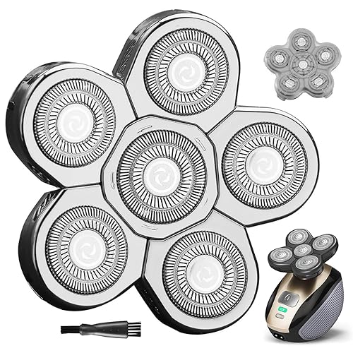 Miniatura 13 de 3 piezas universales de 5 cuchillas compatibles con la afeitadora Freedom Gold, cabezales de repuesto para afeitadora de cabeza