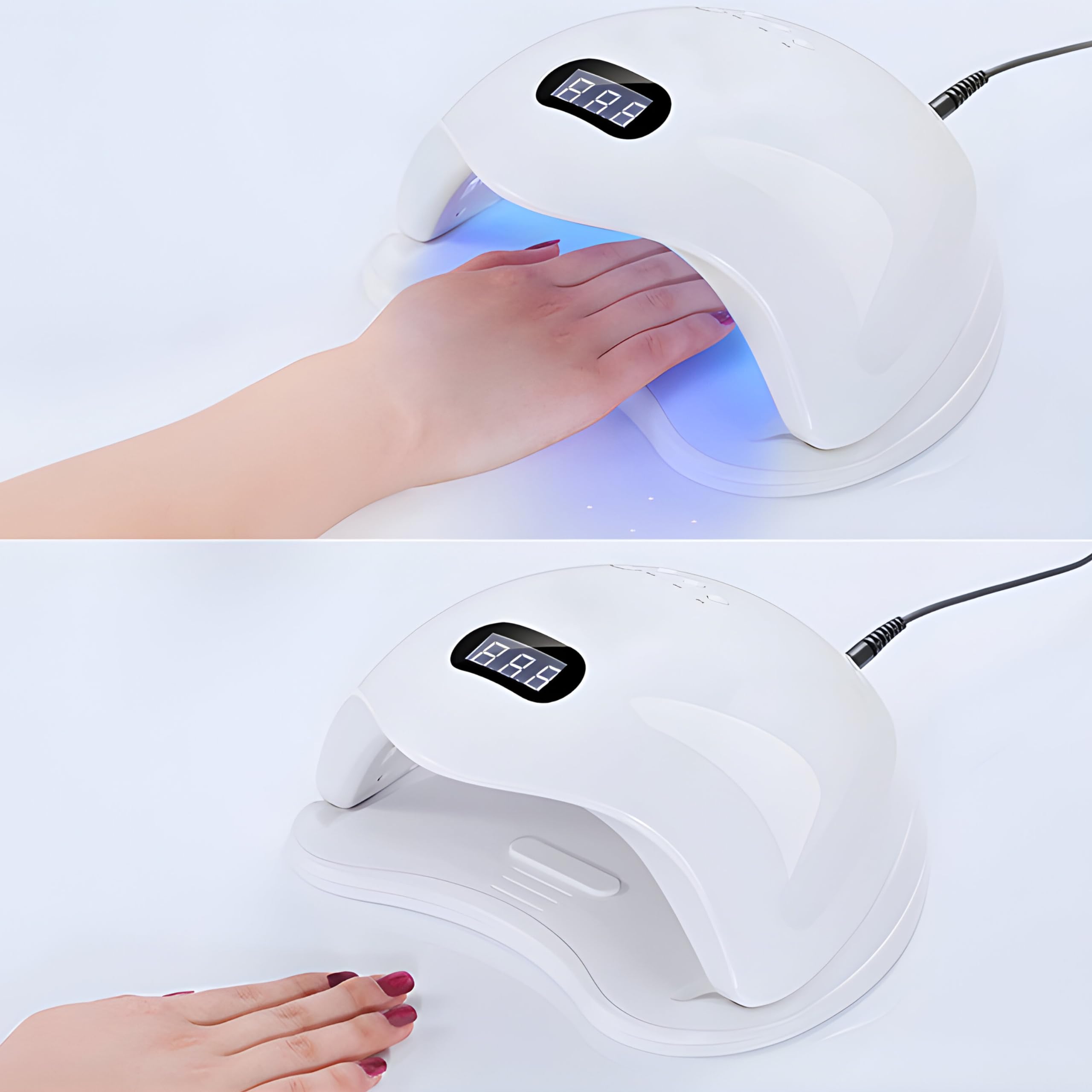 Retoo Lampe UV Ongles Gel 48W Professionnel Lampe UV LED Sèche Ongles Rapide avec 4 Minuteries Séchoirs à ongles et lampes UV Écran LCD pour Vernis à ongles Gels à la Maison et au Salon Blanc