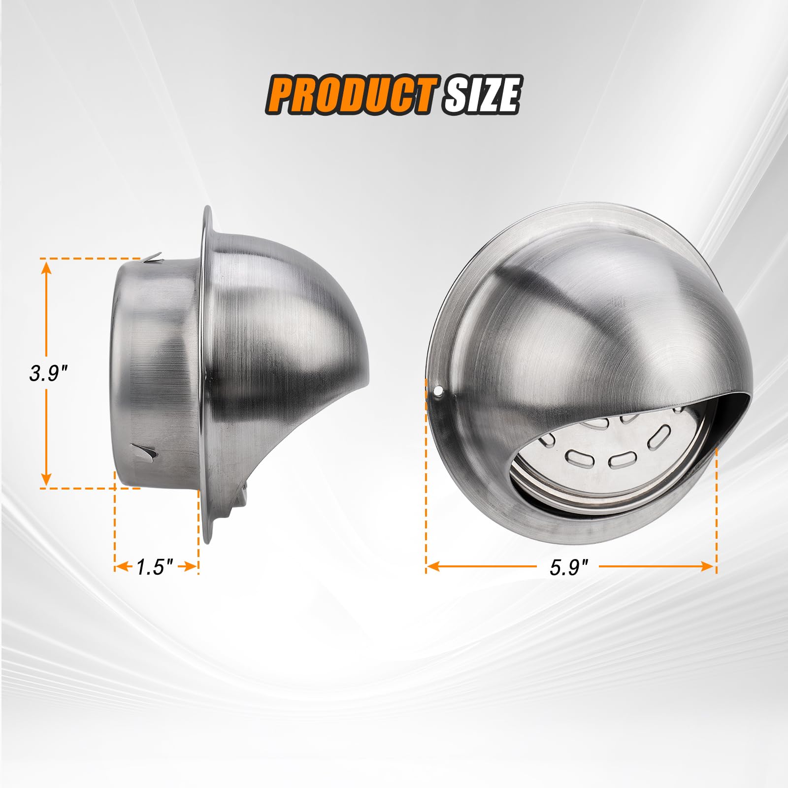 Matework Cubierta de ventilación para secadora exterior, acero inoxidable de 10 cm, rejilla de ventilación de pared antimosquitos