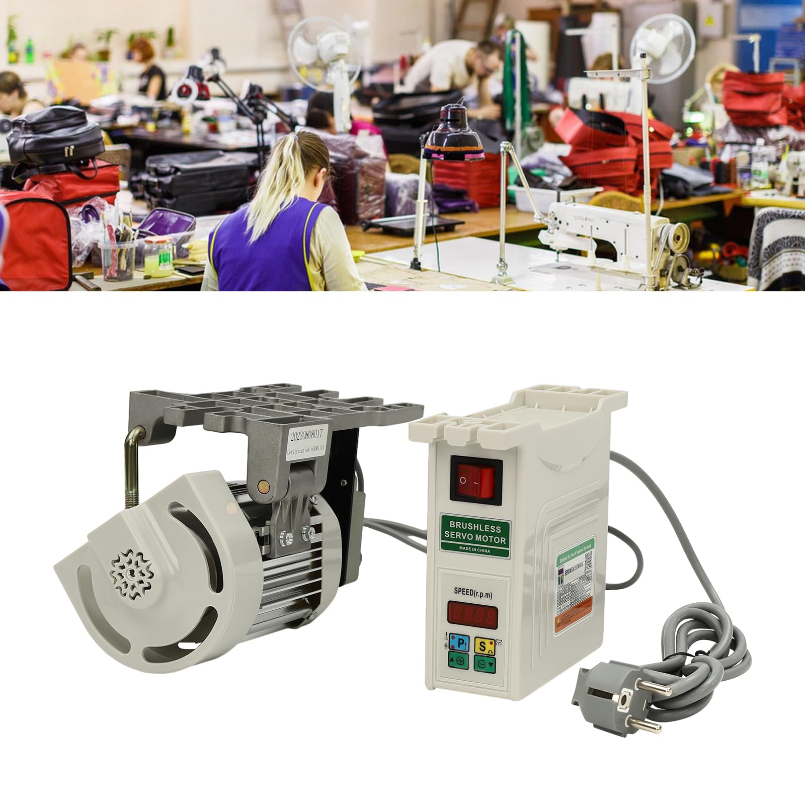 Motor Máquina De Coser Eléctrica,Industrial Servomotor EConomínico De Energía,Motor Dividido Y Controlador,Sin Escobillas Servomotor De Máquina 600 W
