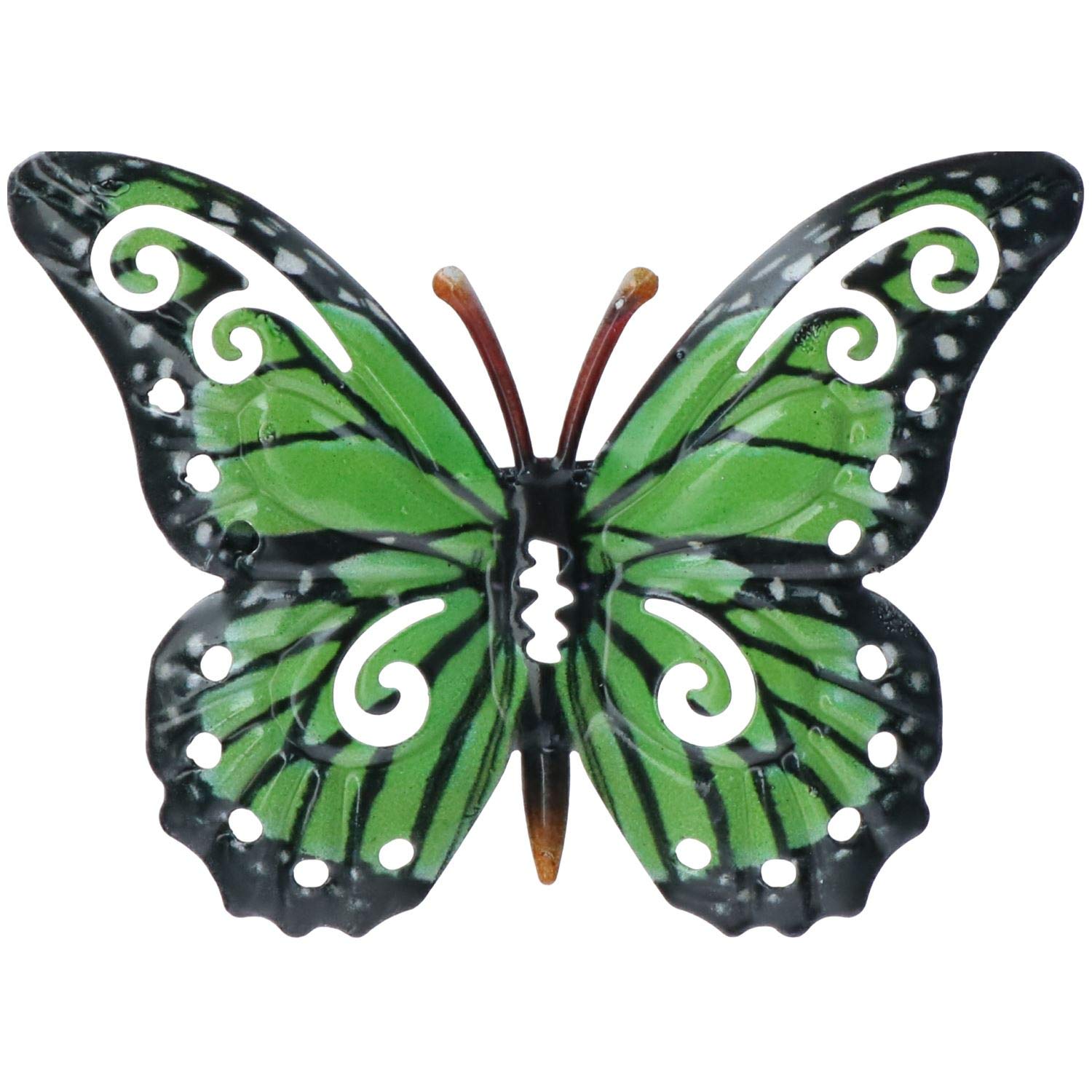 AB Tools Small Green Metal Butterfly Garden/Home Wall Art Ornament 11x8.5cm โ image 1