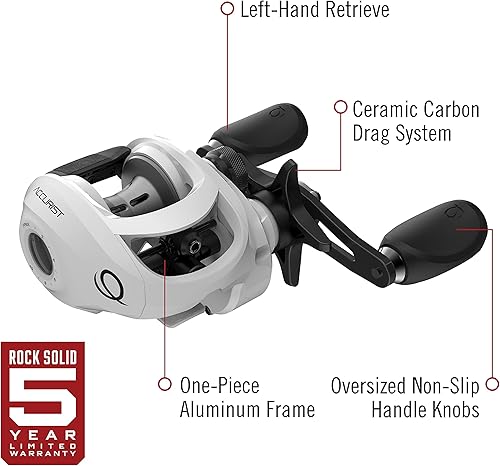 Miniatura 9 de Quantum Accurist - Carrete de pesca Baitcast, carrete tamaño 100, perillas antideslizantes de gran tamaño y embrague continuo antirretroceso, marco