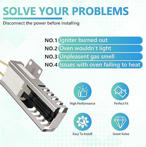 Miniatura 5 de DG94-00520A Encendedor de horno de gas apto para Sam-sung NX58H5600SS Nx58h9500WS Reemplazo para G-E Whirl-pool Hot-point 2692271 AP5577941 WB13K21
