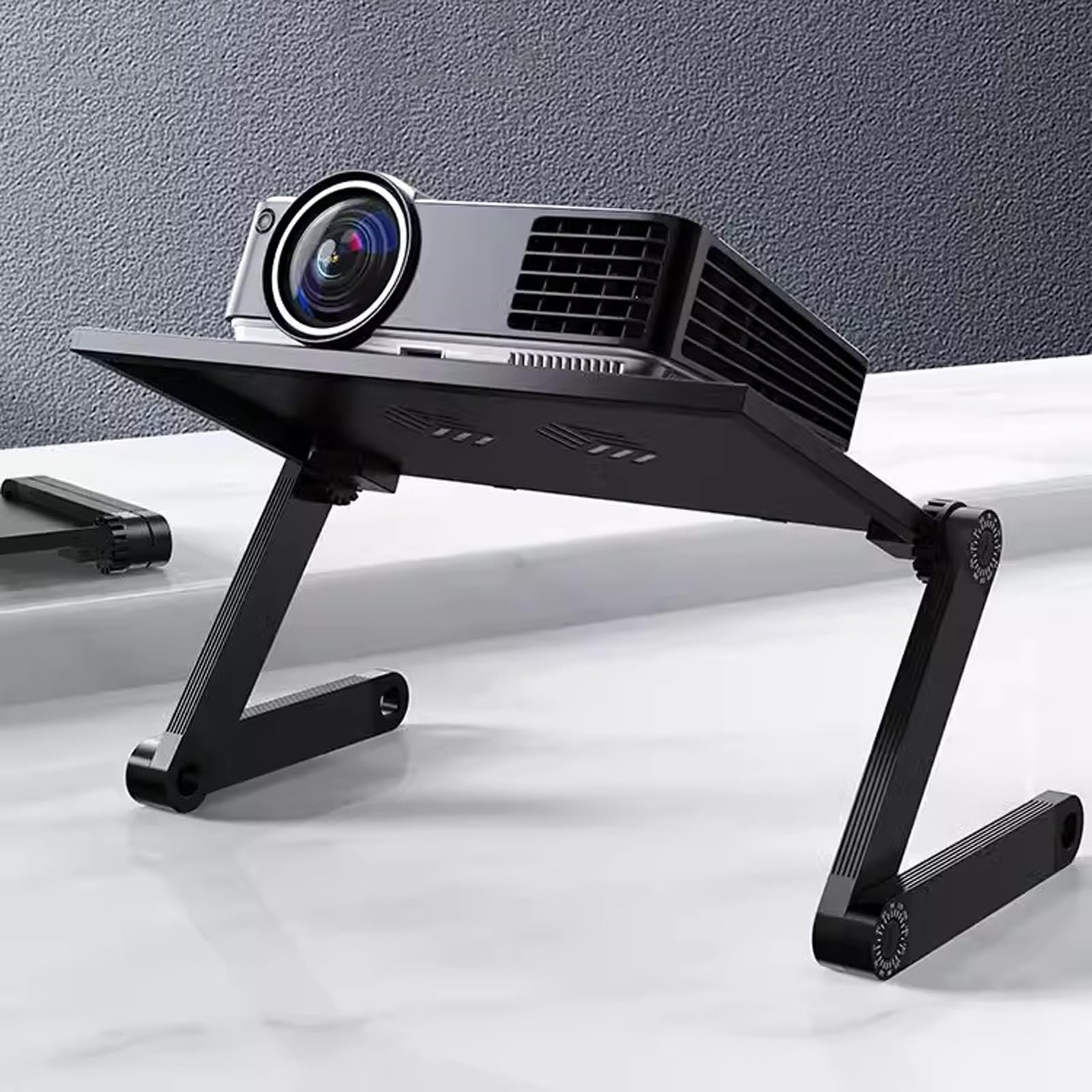 Supporto per Proiettore Staffa for proiettore Tavolo di posizionamento da tavolo Staffa triangolare telescopica regolabile Vassoio portaoggetti piccolo Nessuna perforazione Base rialzata Supporti per