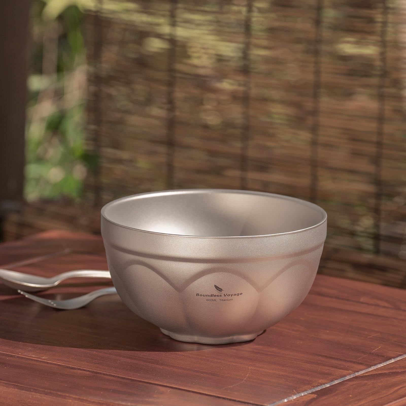 Boundless Voyage Ti1172T Bols de camping à double paroi en titane pour riz, soupe, avoine, yaourt, vaisselle ultra légère, passe au lave-vaisselle, 800 ml