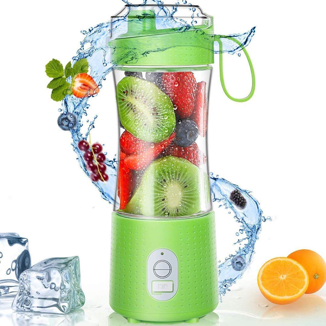 Sweelive Portable Blender, 380ml Mini Blender with 6 Stainless Steel Blades, Multifunctional Smoothie Blender with USB Rechargeable for Smoothies, Milkshakes, Fruits and Vegetables, BPA Free (Green)