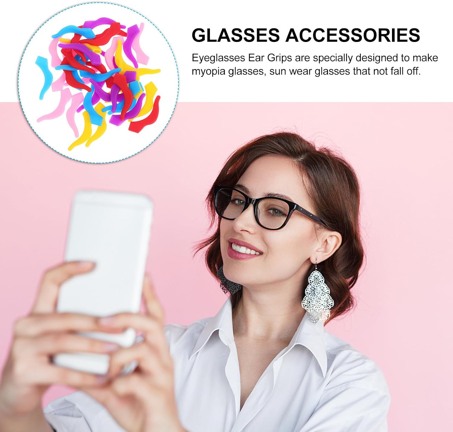 LABRIMP 20 Pairs Silicone Glasses Ear Hooks Non-slip Temple Grips Anti-shedding Eyeglass Ear Stabilizers Multi-color Soft Eyewear Retainers for Secure Fit