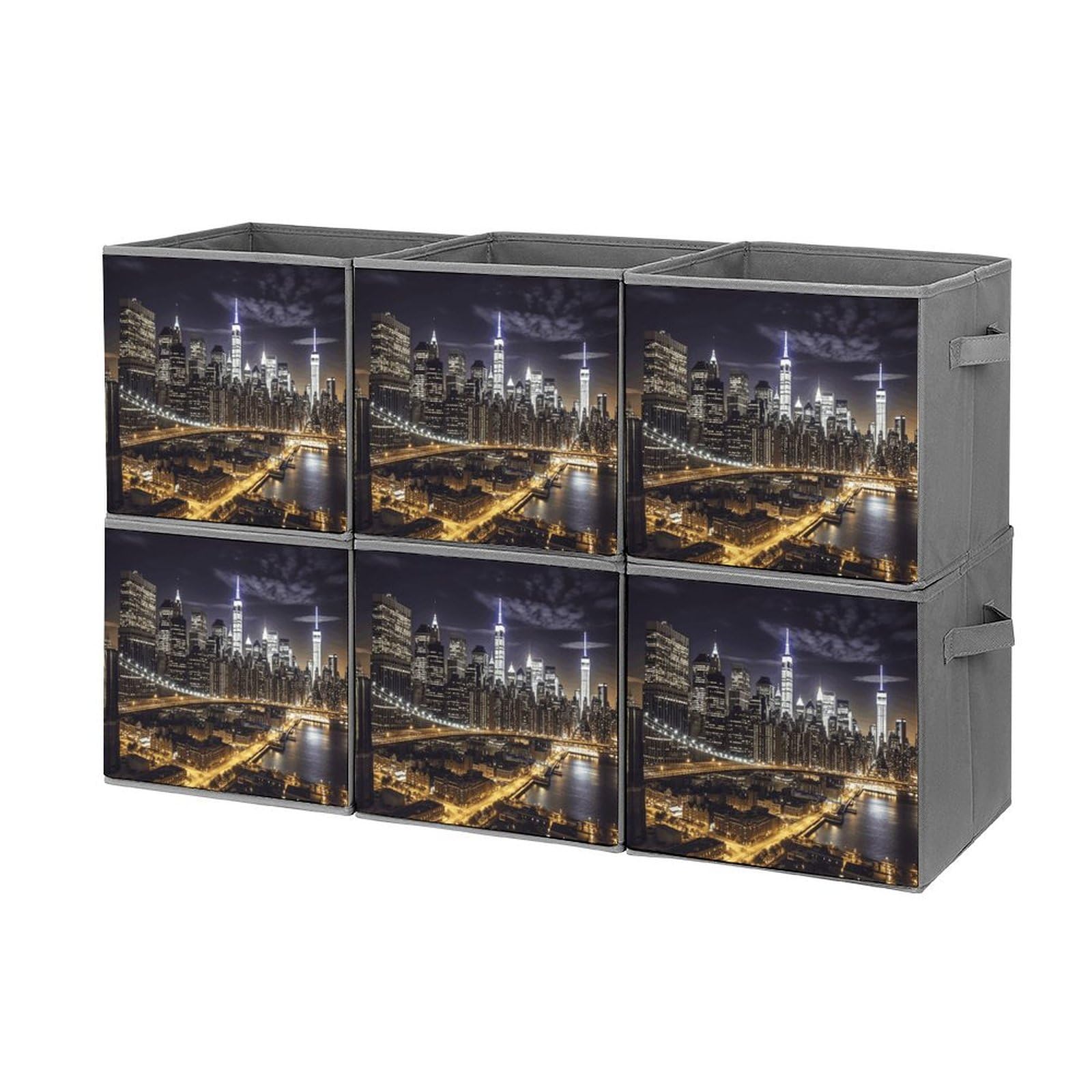 Bacs de rangement pliants avec poignées boîte organisation placard