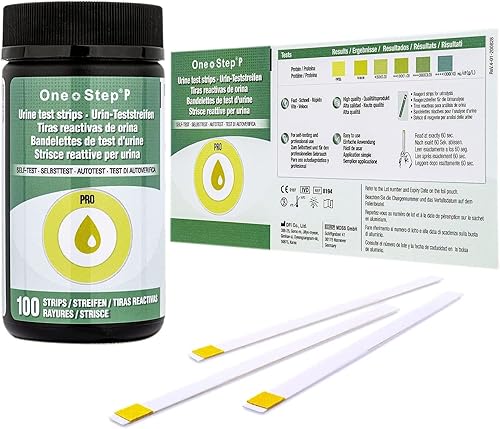 One Step Kit de prueba de orina de proteínas, 100 tiras de prueba, resultados rápidos y precisos, 60 segundos, análisis de orina en el hogar,