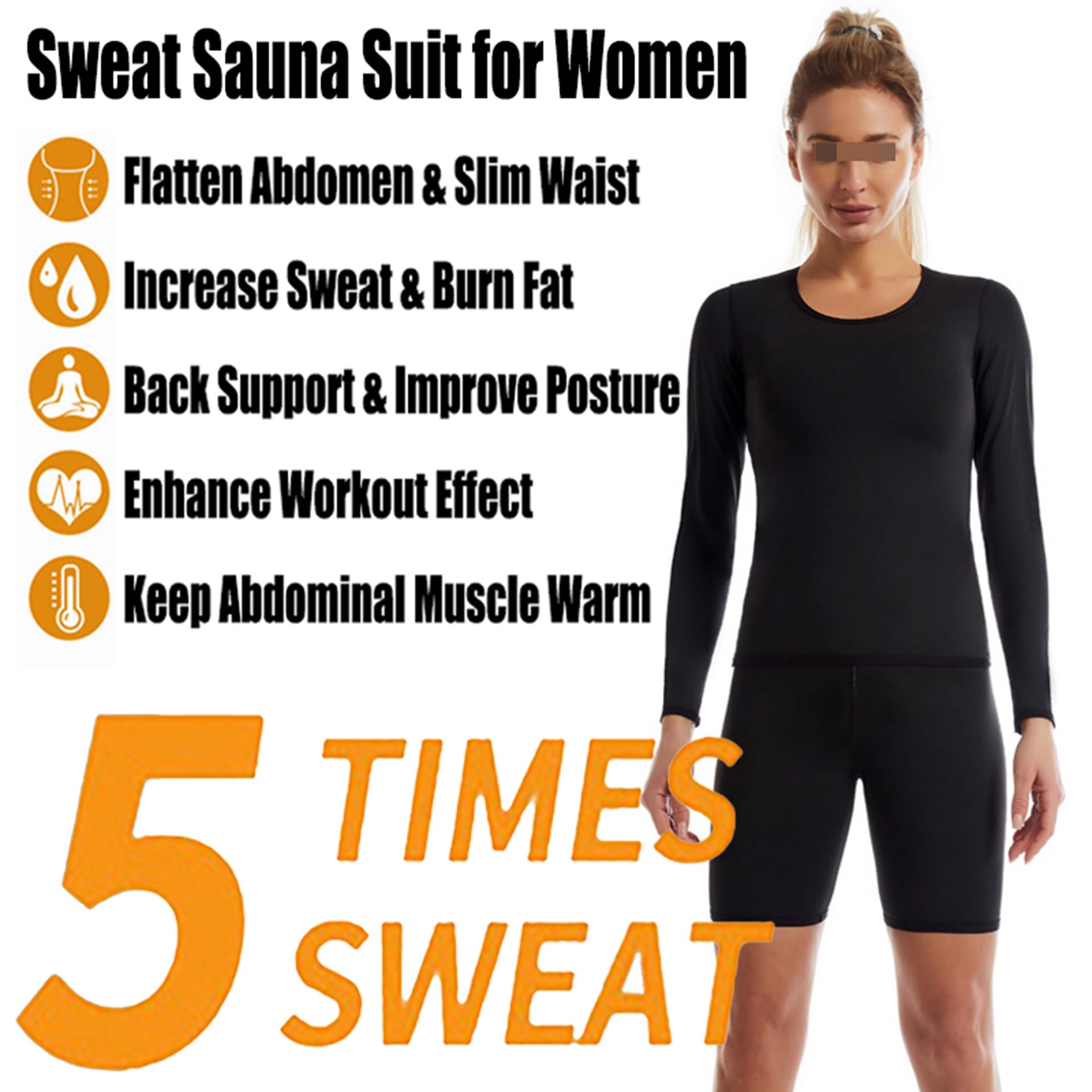 Vêtement De Sudation, Sudation Femme Amincissant, Combinaison Sudation Femme, Tenue De Sudation pour Fitness Running Jogging, Haut De Sudation Et Shorts De Sudation