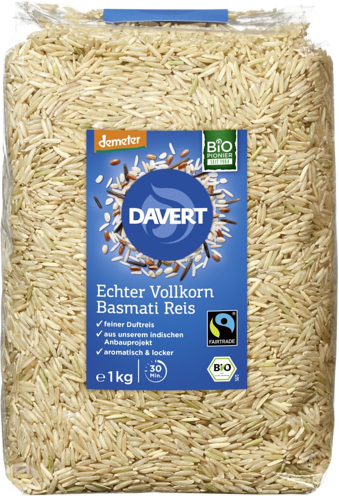 demeter Echter Basmati Reis Vollkornreis Fairtrade 1kg 18 x 1 kg