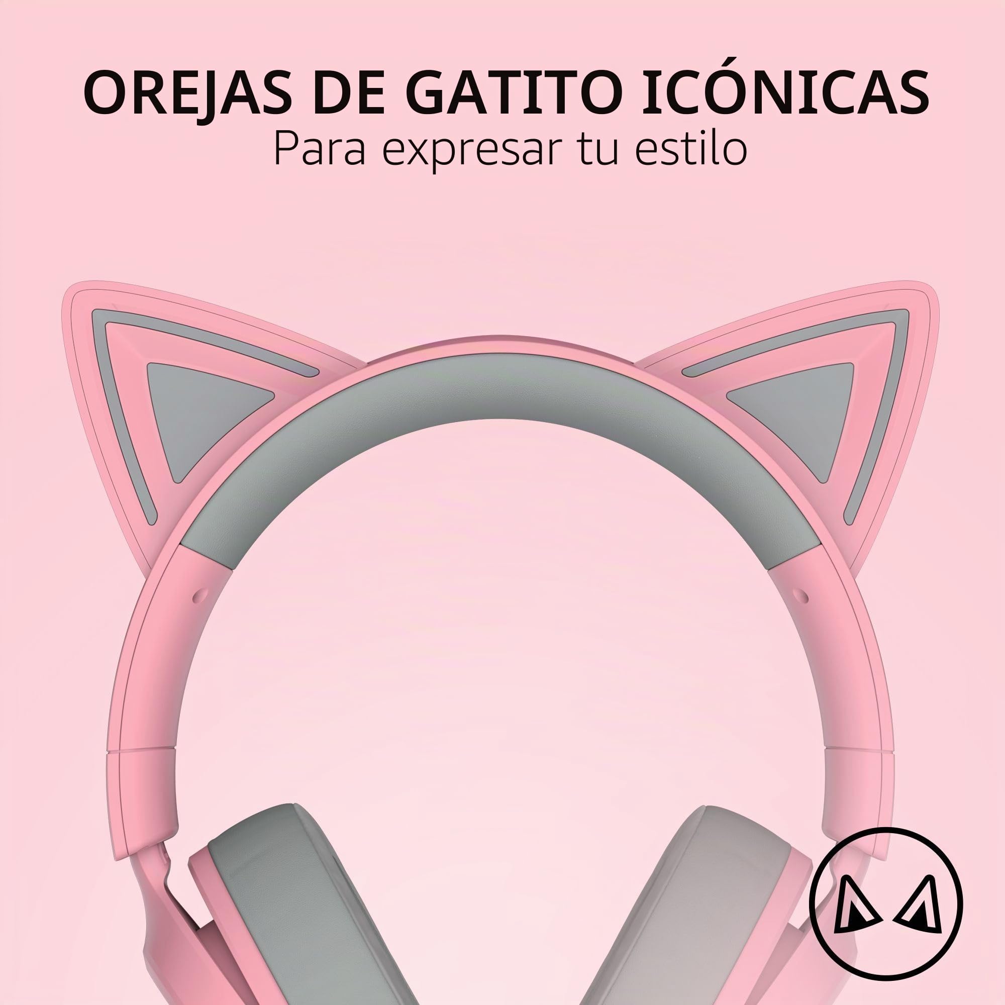 Razer Kraken Kitty V3 X - Auriculares con Cable para Videojuegos, Orejas de Gatito, micrófono cardioide hiperclaro, Controladores de 40 mm, Sonido Envolvente 7.1, cómodas Almohadillas para los oídos
