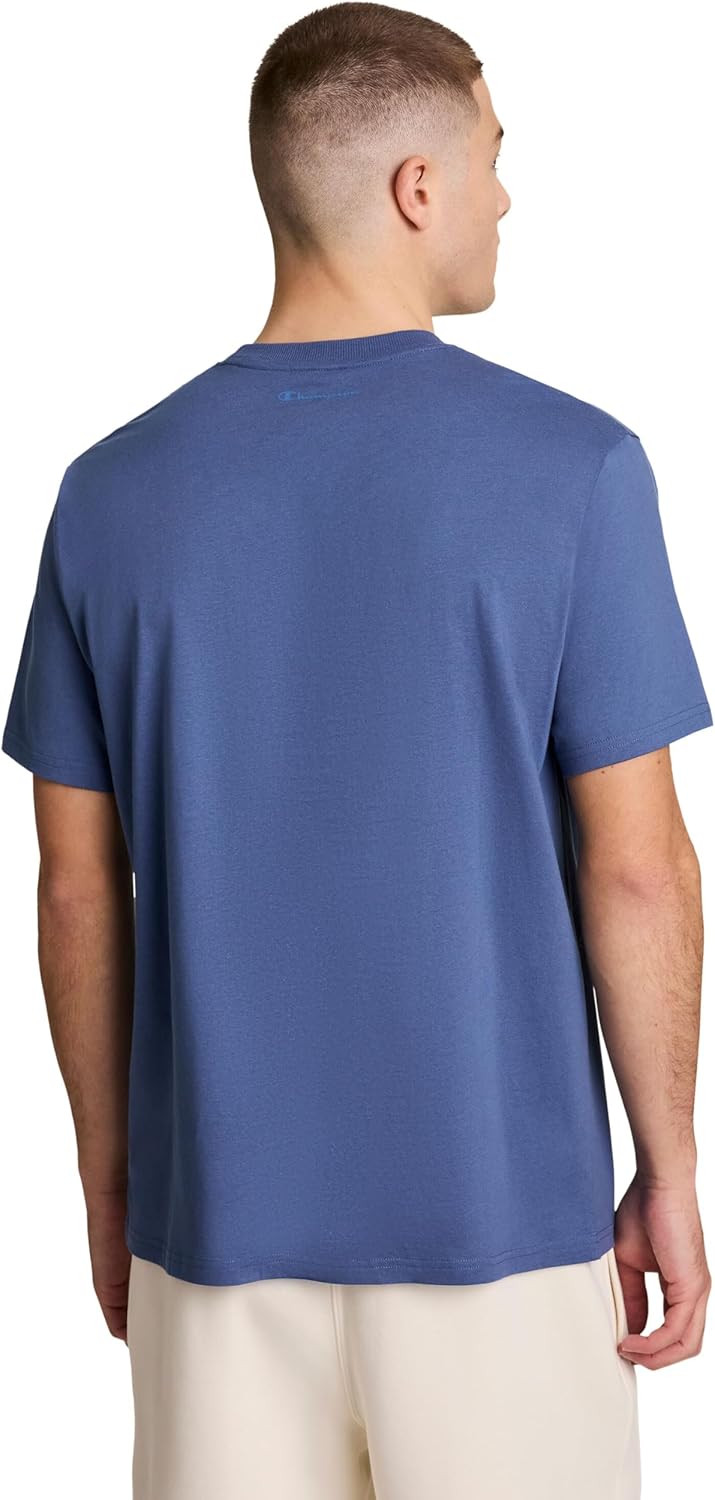 Champion Men's Classic Script Graphic Short Sleeve T-Shirt, Standard Fit, Tonal Logo, Available in Regular and Big & Tall, Bright White - Tonal Script Logo, 4X-Large