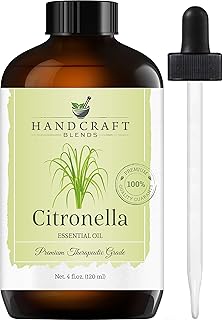Handcraft Citronella Essential Oil - 100% Pure and Natural - Premium Therapeutic Grade with Premium Glass Dropper - Huge 4...
