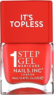 Nails Inc It's Topless Gel-Like Nail Polish, 4-in-1 Base Coat, Treatment, Color, Top Coat, Long Lasting, Strong, Chip Free, Glossy Salon Quality Manicure, Air Dry Nail Polish, Jennifer, 0.47 Fl Oz