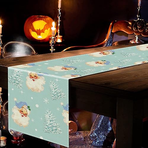 Miniatura 8 de Camino de mesa de Navidad de Papá Noel, árbol de Navidad, copo de nieve, rosa, largo caminos para invierno, Navidad, hogar, cocina, comedor,