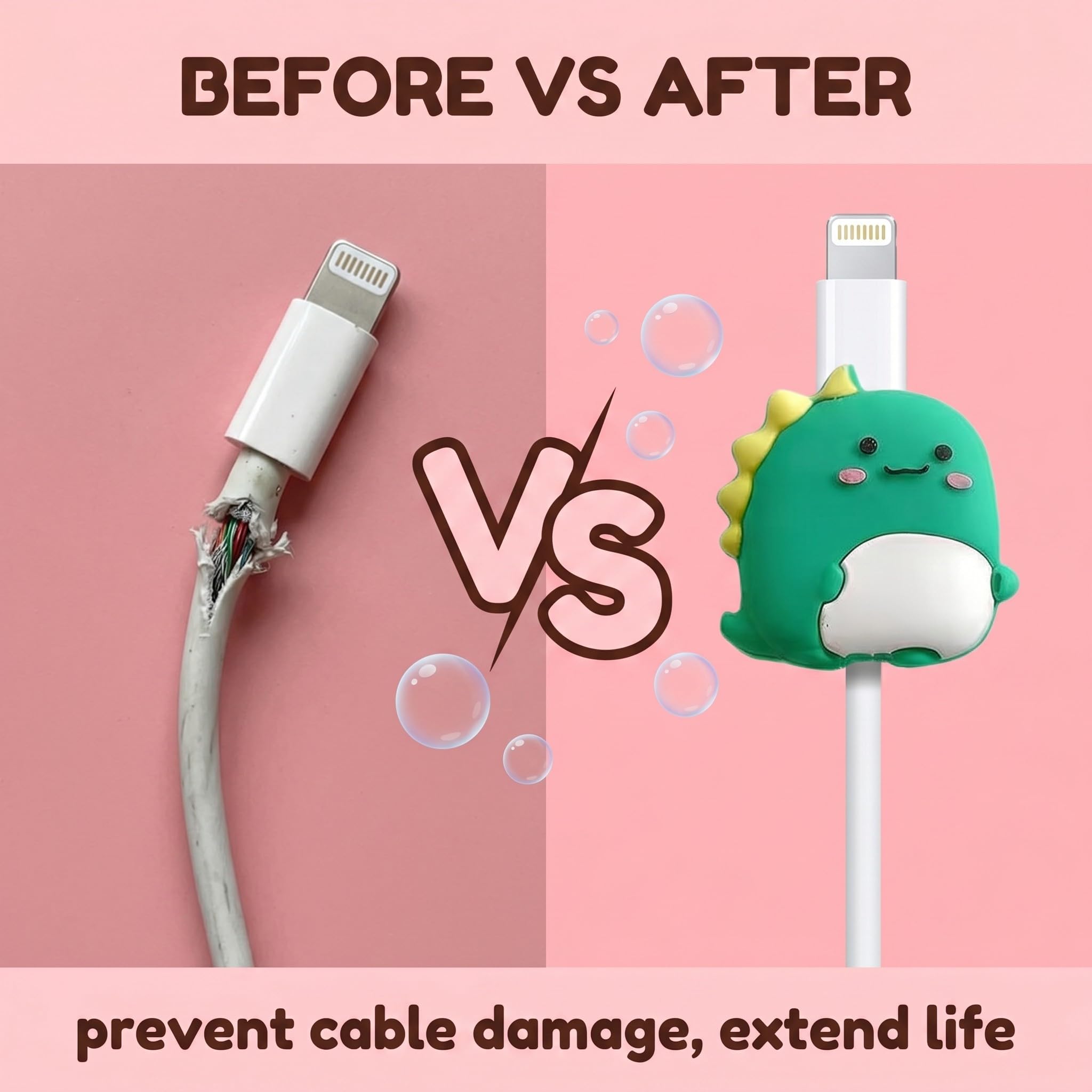 10 Pezzi Protezione Cavo Caricabatterie, Copri Cavo USB in Silicone a Forma di Cartone Animato (Avocado, Hamburger, Patatine), Proteggi Cavo Anti-Rottura Universale per Smartphone e Tablet