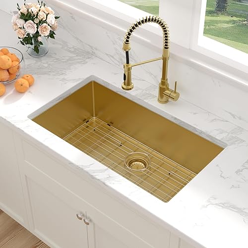 Miniatura 19 de Sarlai - Fregadero empotrado con barra, de 10 x 18 x 8 pulgadas, pequeño, de acero inoxidable, de calibre 16, simple, para RV Acero inoxidable,Negro