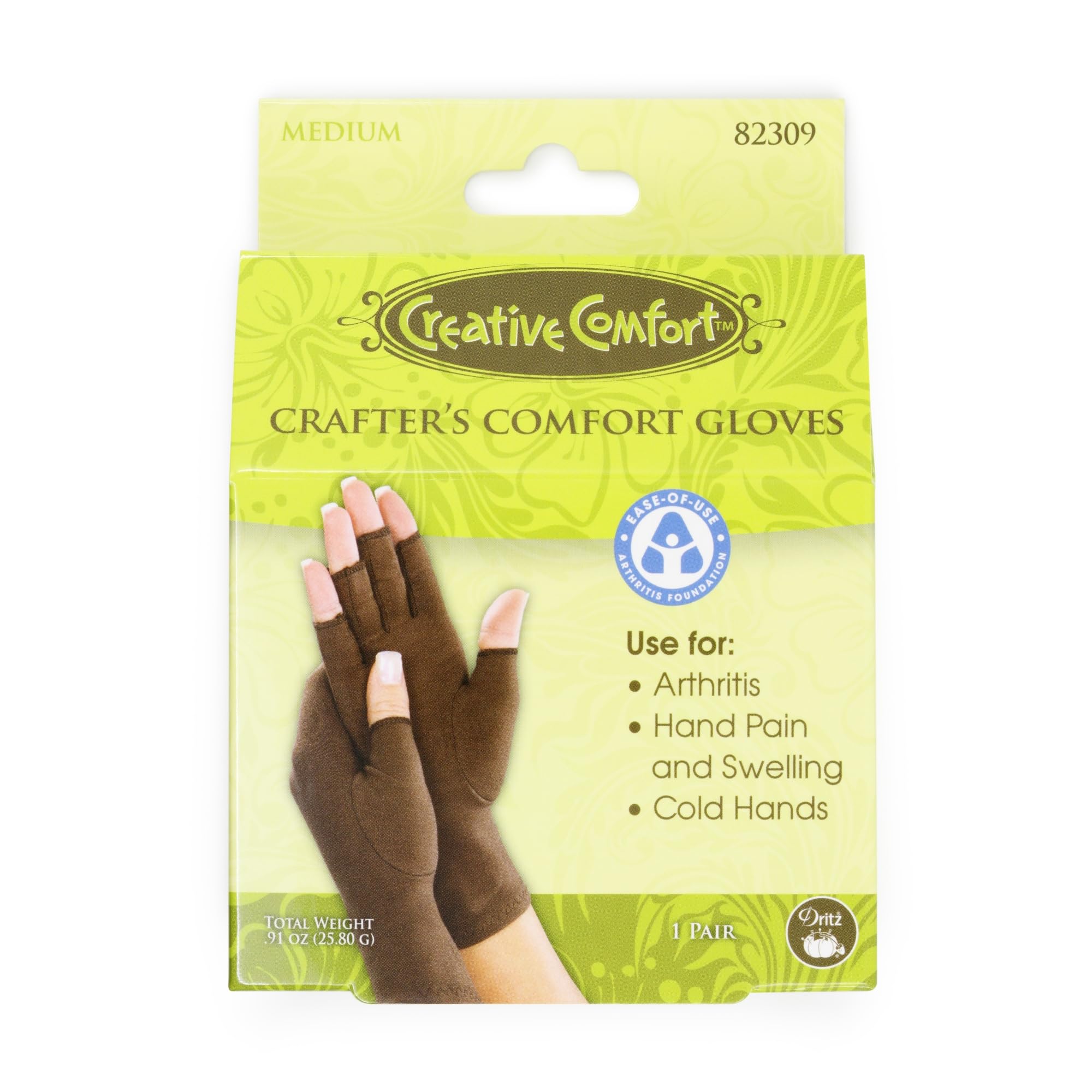 Dritz Crafters Comfort Glove, 1 Pair, Size Medium