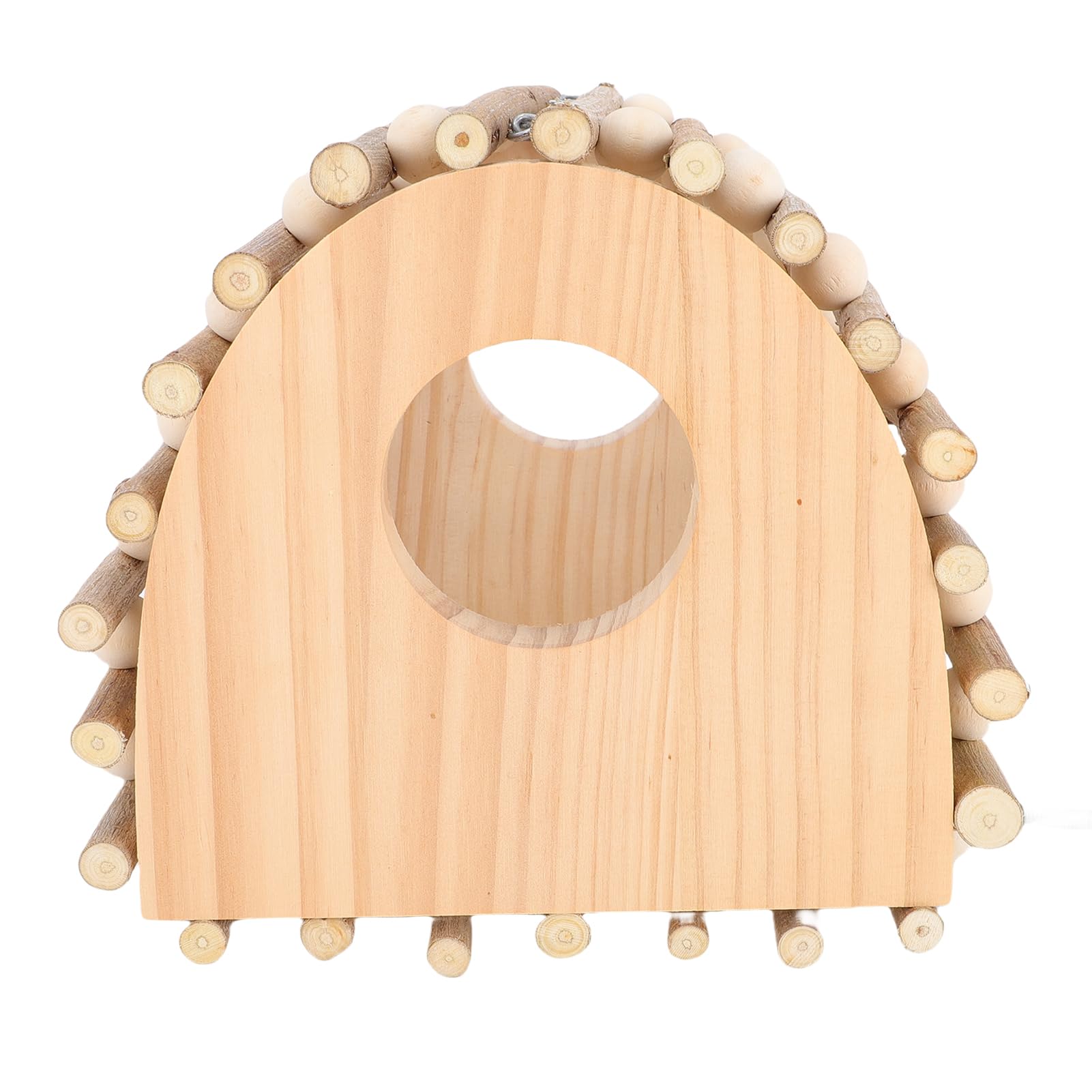 EMUKOEP Escalera de Madera de Pino para Trepar Pájaros, Juguete con Diseño de Doble Orificio para Loros y Hámsteres, Material Seguro y Uso Multifuncional