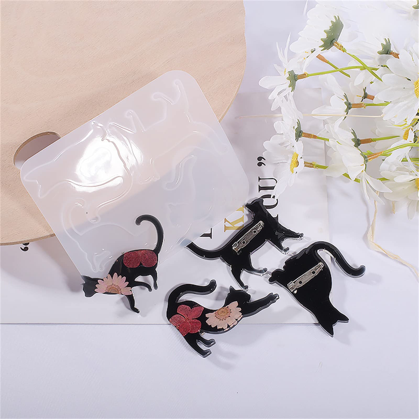 3 stuks katten oorbellen siliconen mal hars mallen handgemaakte hanger