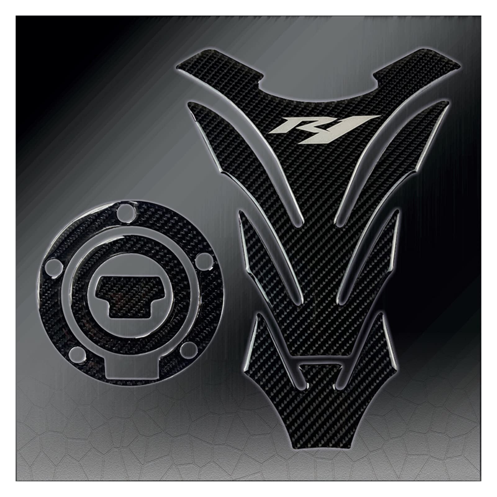 Motorcycle Tank Protector for R1 R6 Motorcycle Fuel Tank Pad Fishbone Decals Carbon Fiber(1)