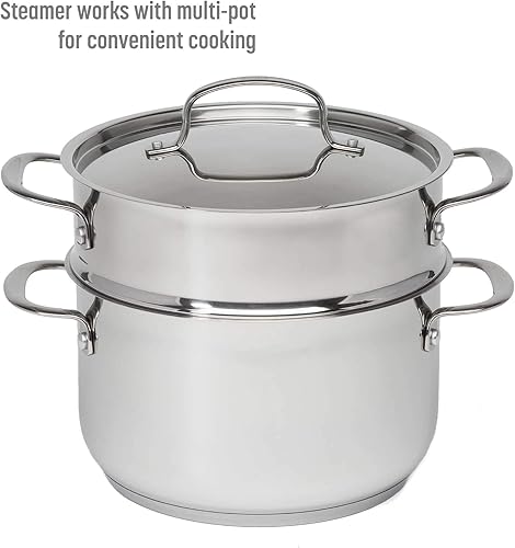 Miniatura 10 de Goodful - Juego de utensilios de cocina clásicos de acero inoxidable con base de tres capas, ollas y sartenes, apto para lavavajillas