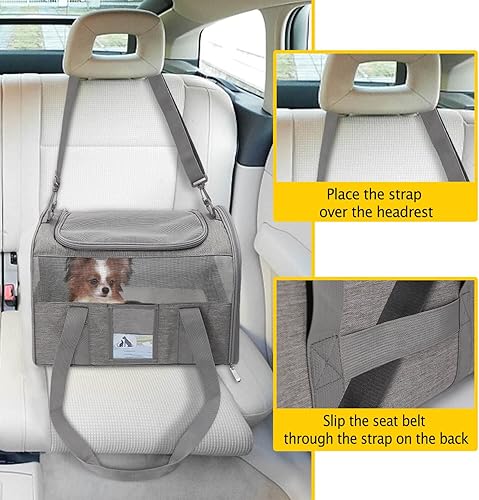 Miniatura 6 de Refrze Transportador para gatos grandes, 20 libras, mediano de menos de 25 libras, transportador de perros para perros pequeños, transportador suave