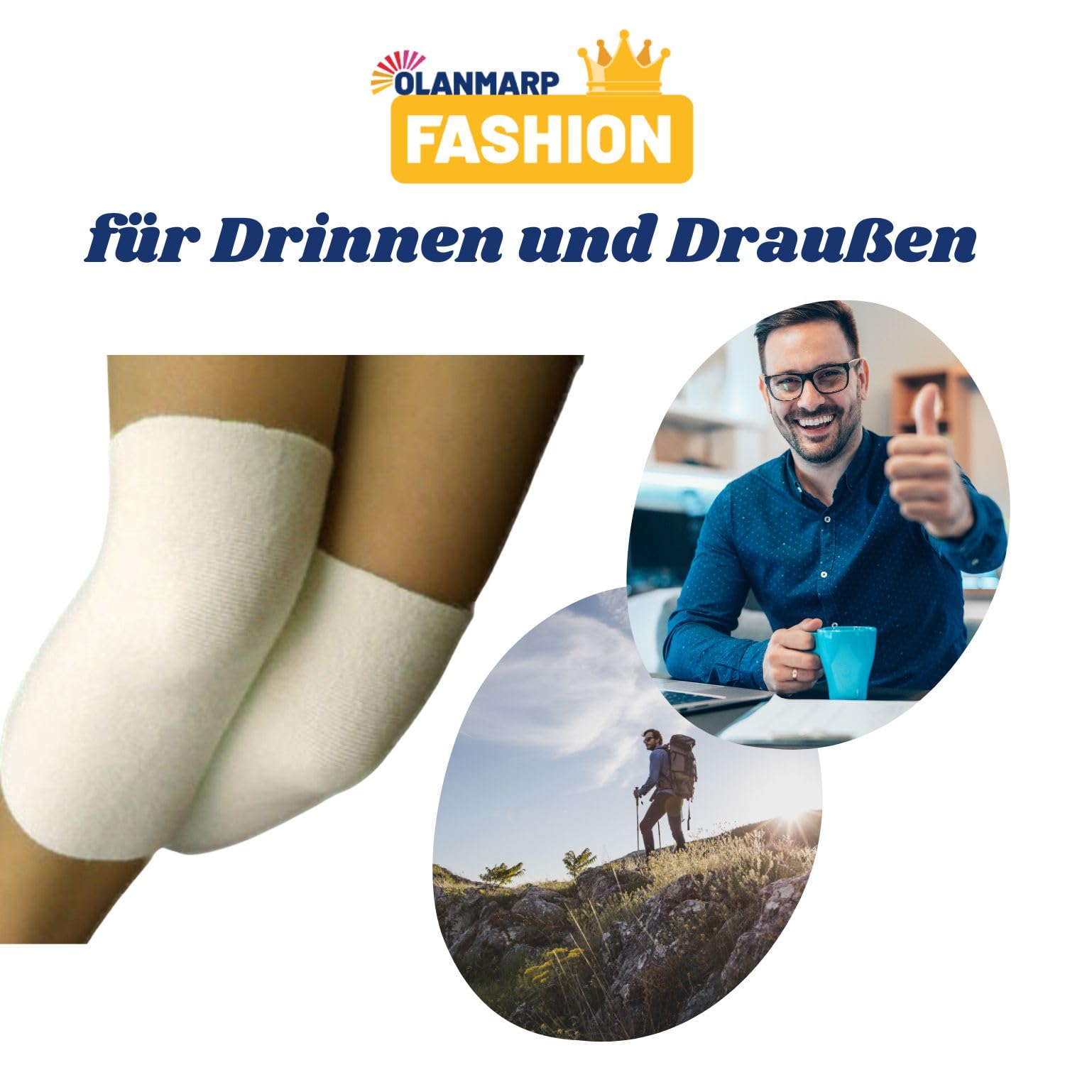 Fashion Angora Kniewärmer Paar Schmerzlinderung Weiß | Natürliche Angora-Wolle, wärmt und schützt Knie, Premium-Qualität, ideal bei Gelenkschmerzen