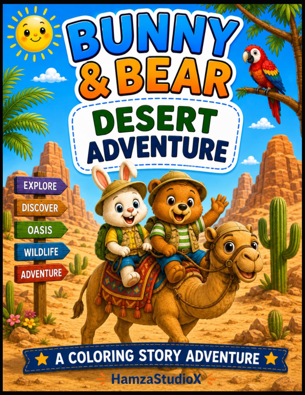 Bunny & Bear Desert Adventure: A Fun Coloring Story About Desert Animals, Exploration, and Adventure (Bunny & Bear Adventures)