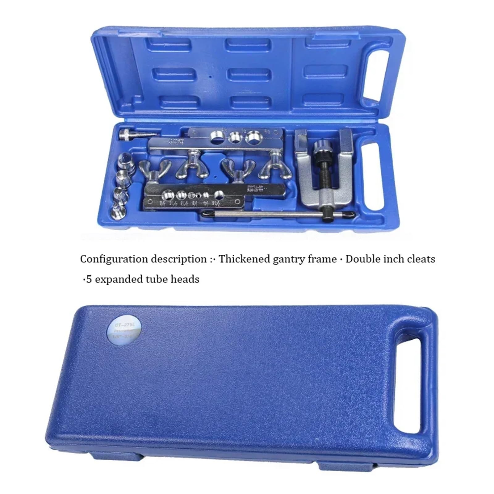 Expansor de tubos, Kit de herramientas de abocardado for refrigeración, 1/8-3/4, 6-19 mm, expansor de tubos de cobre, expansor de tubos de aluminio, juego de herramientas manuales