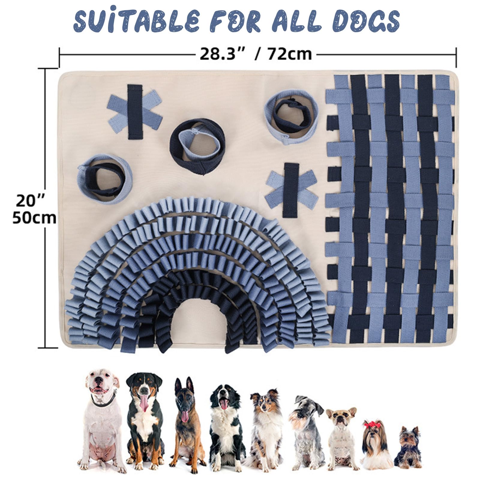 Schnüffelteppich Für Hunde Waschbar Trainingsmatte Futtermatte Riechen Trainieren Intelligenzspielzeug Interaktives Hundespielzeug Stress & Langeweile Release Für Kleine, Mittelgroße Hunde