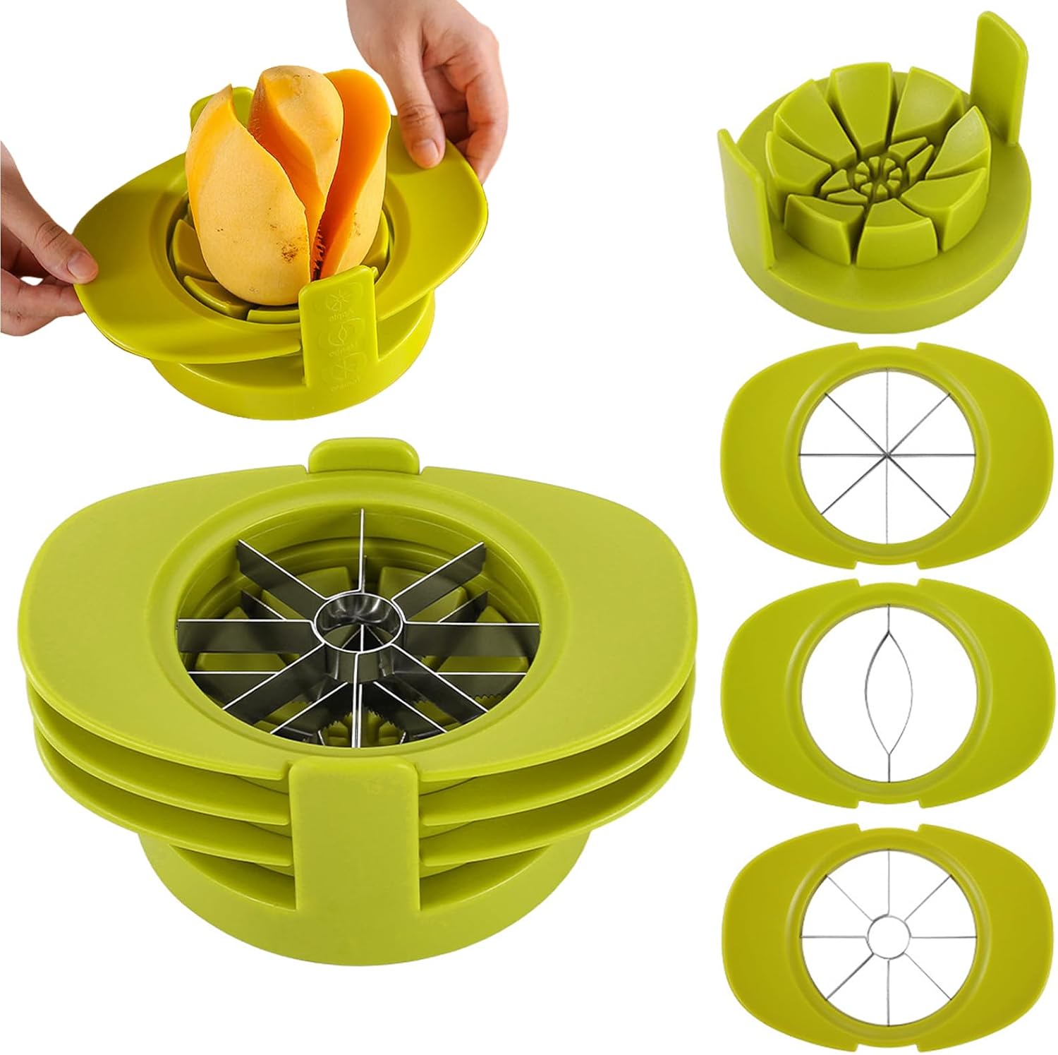 4 in 1 Fruit Cutter Slicer, Yellow Mango Apple Tomato Corer Slicer