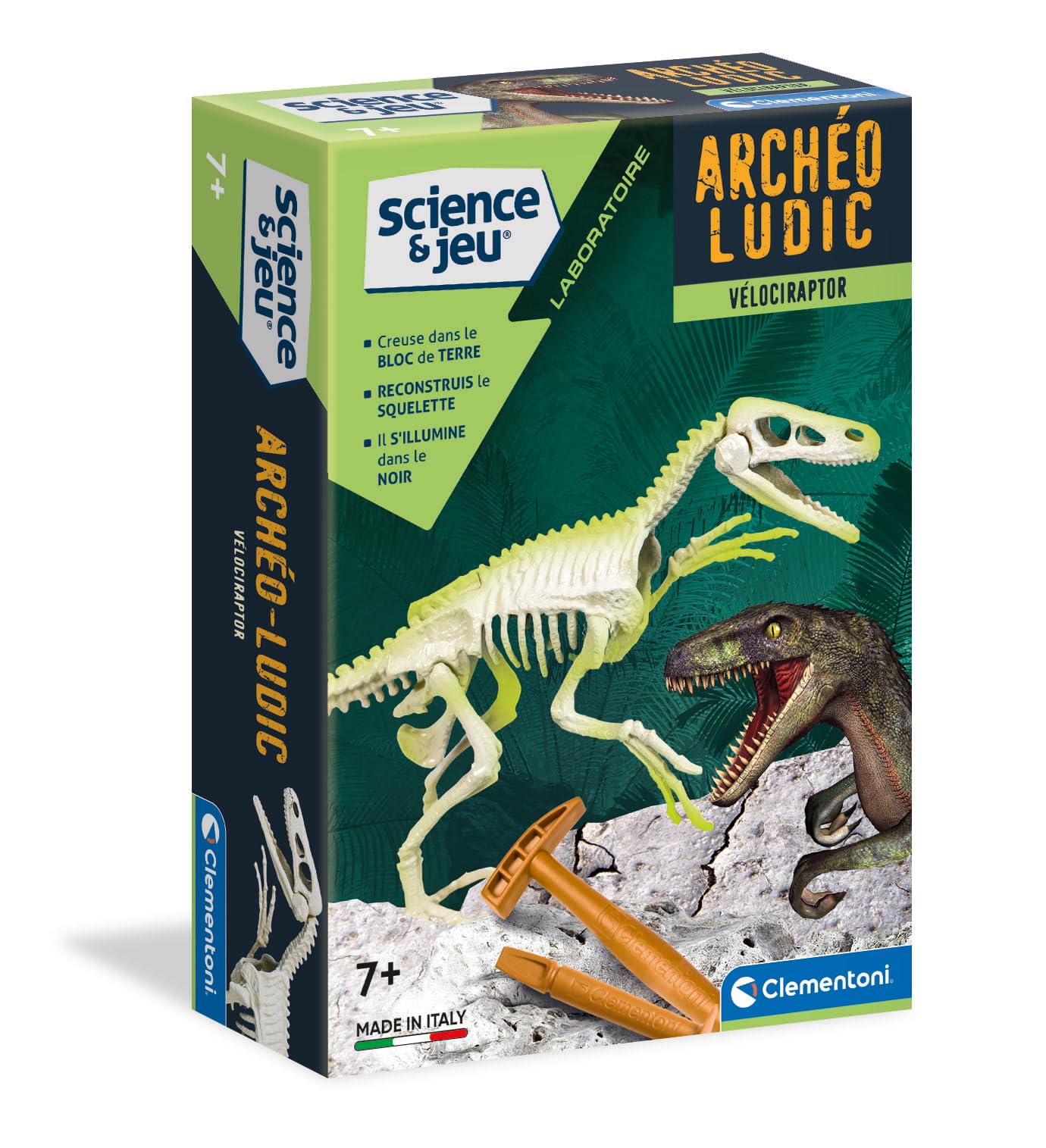Clementoni- Archo Ludic Velociraptor, 52459, Multicoloured