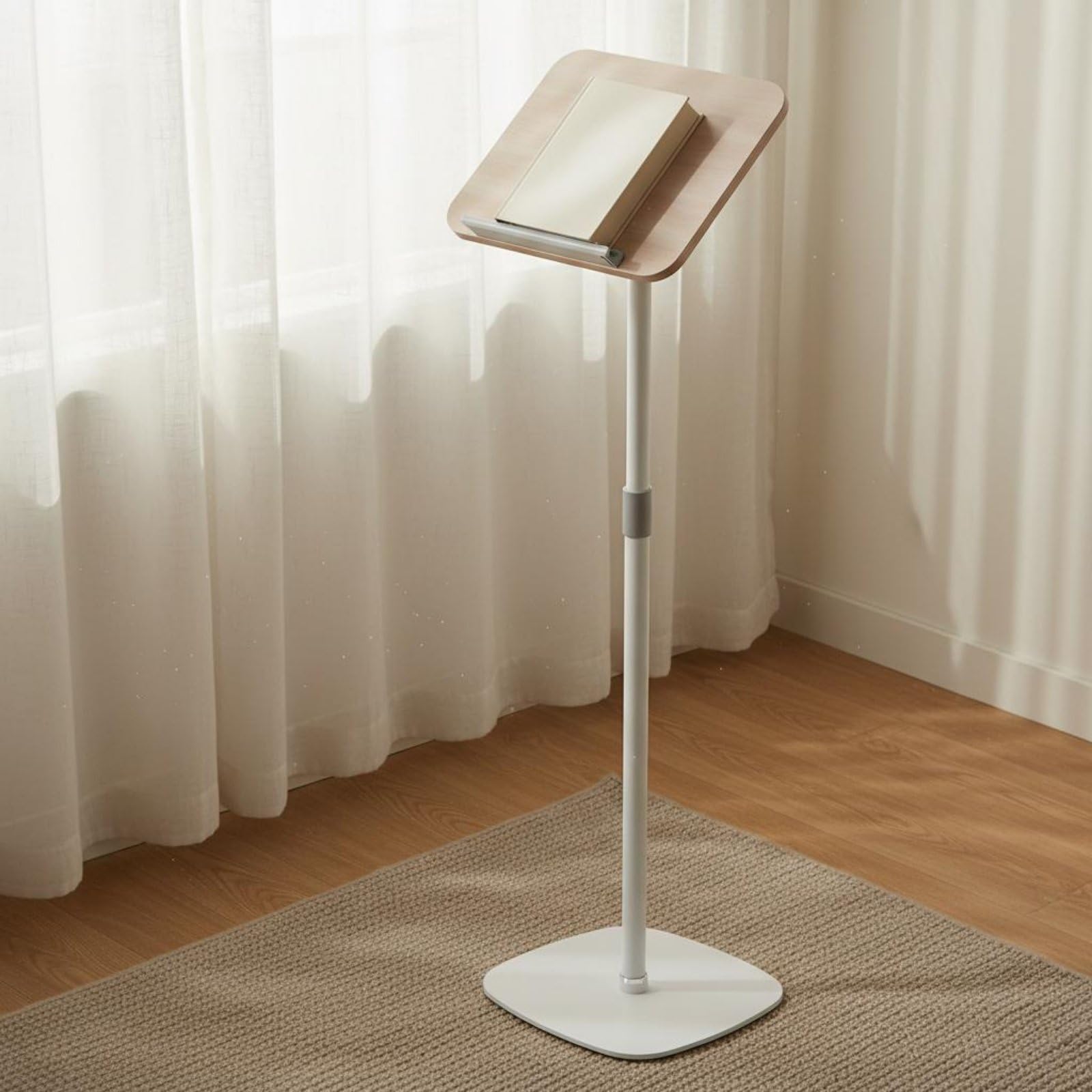 Gralara Atril Regulable de Pie Multifuncional Soporte de Lectura Altura Ajustable Base Estable para Oficina, Soporte De Suelo Alto, Ajustable De 45-130cm