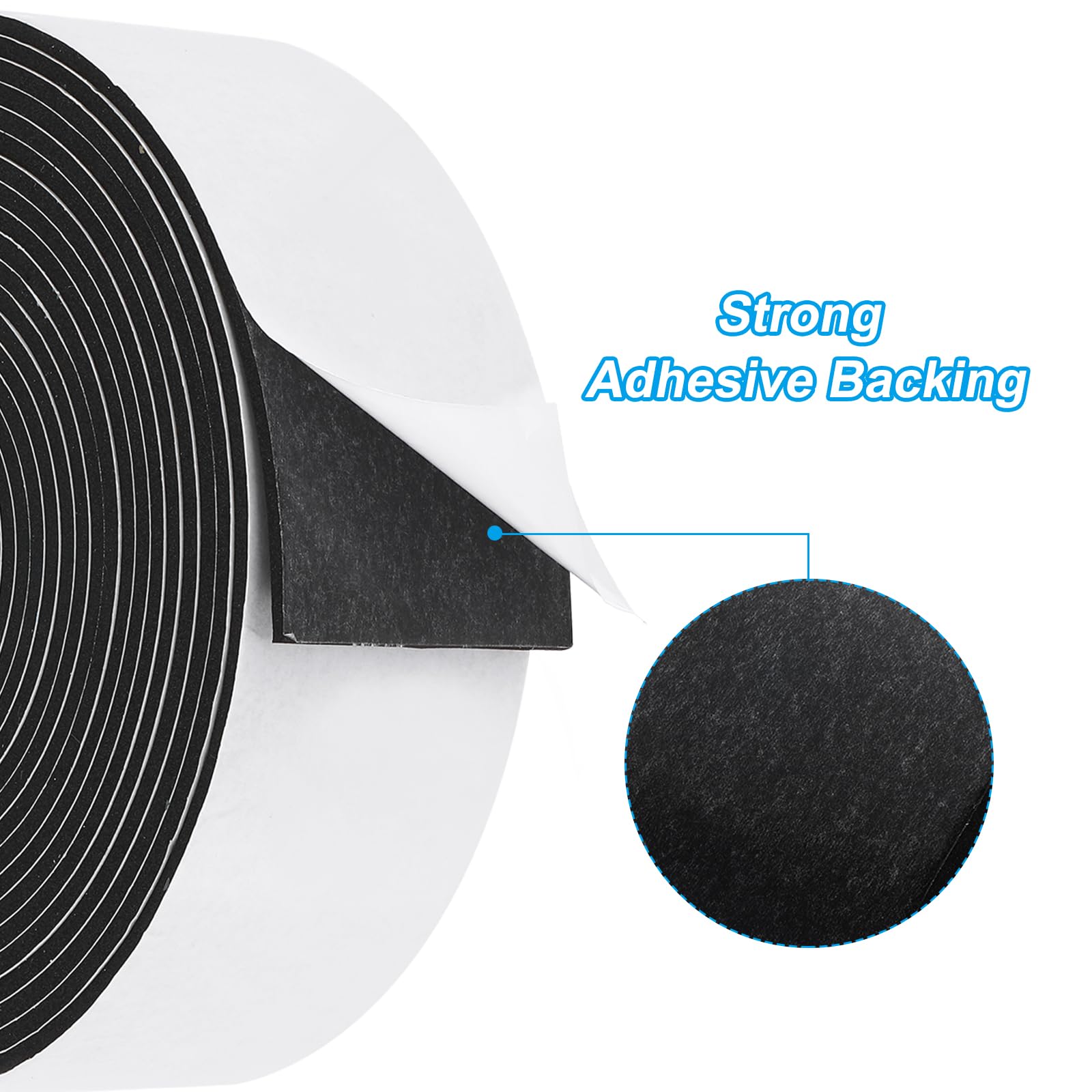 PATIKIL Bande D'étanchéité Autocollante En Mousse Haute Densité Pour Porte, Fenêtre, Climatisation, 2,5 Cm X 0,3 Cm X 12,2 M, Noir